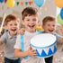 Set,8" 2 Kids Drum Wooden Drum Toys with Adjustable Strap and Drumsticks,Sensory Musical Instrument for Toddler Boys