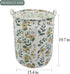 Mziart Large Floral Printing Collapsible Laundry Basket, Waterproof Canvas Storage Bin for Baby Girls Kids Toys Clothes