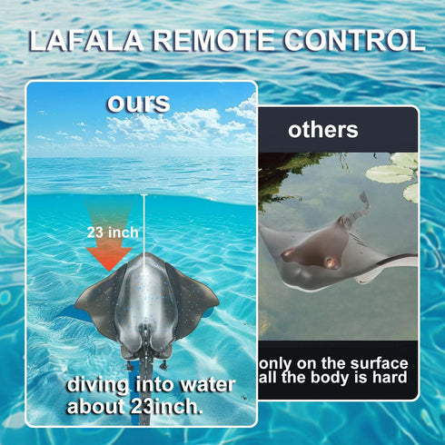 Summer 8-12 Pool Toys Remote Control Stingray Diving into Water High Simulation Robot Manta ray Lights Rechargeable