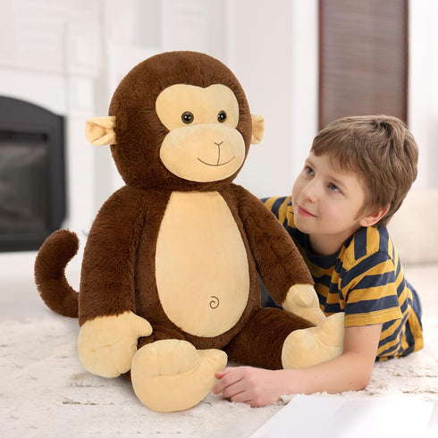 30" BENINY Giant Plush Monkey - Super Soft & Huggable Stuffed Animal, Cuddly Toy & Pillow for Kids & Adults