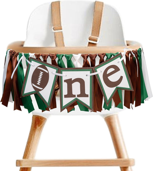 Football One Highchair Banner - Football First/1st Party DecorationSports Theme Party High