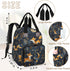 Shoblo Backpack Forest Foxes Diaper Bag for Travel, Waterproof Diaper Bag with Insulated Bottle Pockets & USB Port
