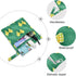 Burbuja 2 Pack, 2 Green Yellow Bows Wet Dry Bags for Baby Cloth Diaper Waterproof Reusable Wet Bag with Zippered