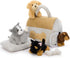 Muiteiur 8-Piece Dog House Plush Set, 9.8 Inch Plush Dog House Set