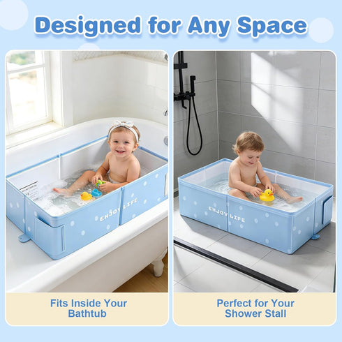 1-8, Toddler Bath Tub for Shower, Foldable Baby Bathtub, Portable Kids Bathtub & Collapsible Bathtub for Toddlers