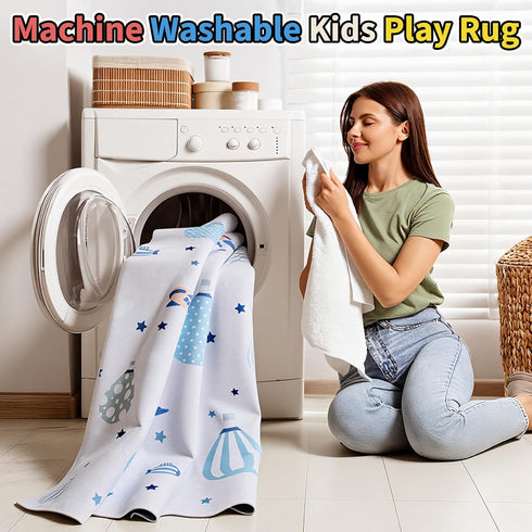 UKISS 55"x55" Kids Play Rug Non-Slip Washable Kids Rug Play Mat for Floor,Area Rug Kid Carpet for Playroom Living Room