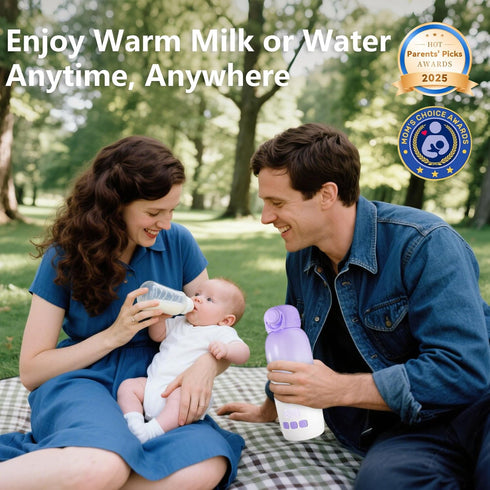 Umakep 12oz Portable Bottle Warmer for Travel - Cordless Milk Warmer, Dual Heating Modes for Breast Milk & Water, Fast