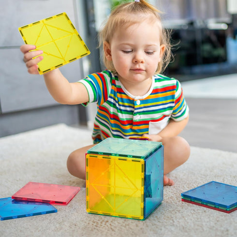 Gemmicc 12 Piece Jumbo Magnetic Building Tiles for Kids - Large STEM Blocks