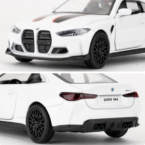 1/36 BMW M4 CSL Model Car, Alloy Toy with Pullback Function, Collectible Gift for Boys and Girls