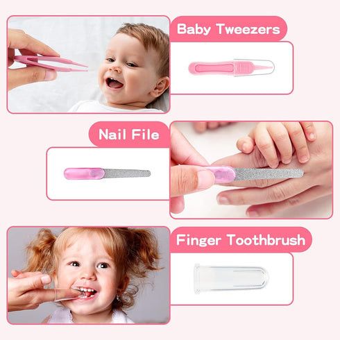 Set Boys(13 Baby Grooming Kit, Infant Safety Care with Hair Brush Comb Nail Clipper Nasal Aspirator,Baby Essentials Kit