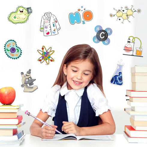 200PCS Science Stickers for Chemistry, Biology, Physics, Great for Students, Teachers, and Laboratory Decor