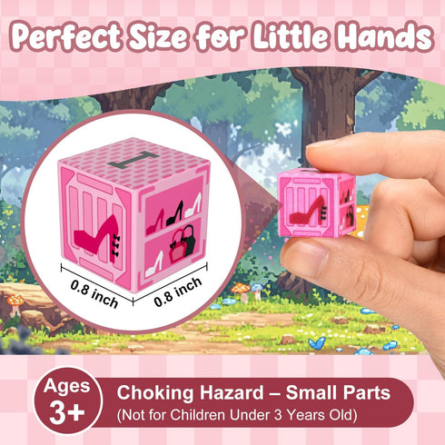 ADAH 216PCS 4-8, 3-6 Magnetic Building Blocks for Girls, Pink Princess STEM Toys for Ages Creative Educational Building