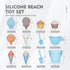 17Pcs Set,Silicone 12 MarcZero Silicone Beach Toys,Modern Baby Beach Toys,Travel Friendly Beach Bucket, Watering Can