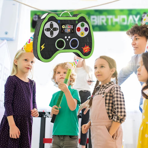 WERNNSAI Video Game Controller Piñata Bundle with Blindfold and Bat for Kids Gaming Theme Birthday Party