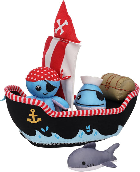 Manhattan Toy Neoprene Pirate Ship 5 Piece Floating Spill n Fill Bath