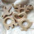 Natural Wooden Elephant Pendant, Pure Beech Wood Animal Shape for Handmade Necklace/Bracelet