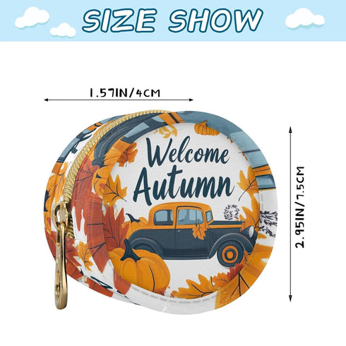 YETTASBIN Autumn Pumpkin Portable Pacifier Holder Case with Metal Hook Buckle & Zipper for Diaper Bag and Stroller