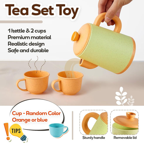 Set 3 4 5 6 HYAKIDS Play Kitchen Pots and Pans for Kids, Pretend Role Play Cooking Toys Gifts for Toddlers Girls Boys