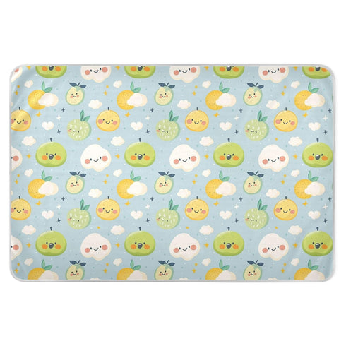 siphylline Cartoon Cute Fruits Cloud Blue Extra Large Resuable Changing Pad Covers Water