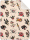 Old School Tattoo Baby Blanket Cozy Cotton Throw Blanket Warm Nursery Receiving Toddler 30" x 40