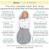 0-3 Amazing Baby Omni Transitional Swaddle, Swaddle Sleep Sack with Wrap & Arms Up Sleeves & Mitten Cuffs, Gray Stars