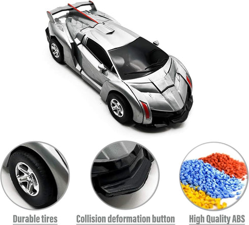Toy Cars for 3-6 Year Old Boys, Friction Powered Car Truck Toys for 3-8 Year Old Boy, Transforming Toys Cars for