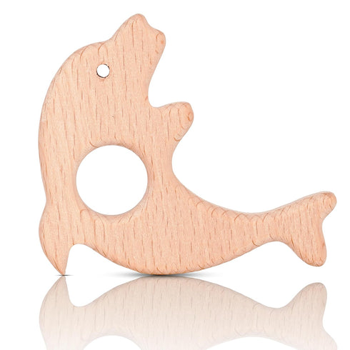 12 Pcs Teething Toys for Babies, Natural Wooden Teething Rings, Handmade Hanging Ring Set, Pain Relief for Infants