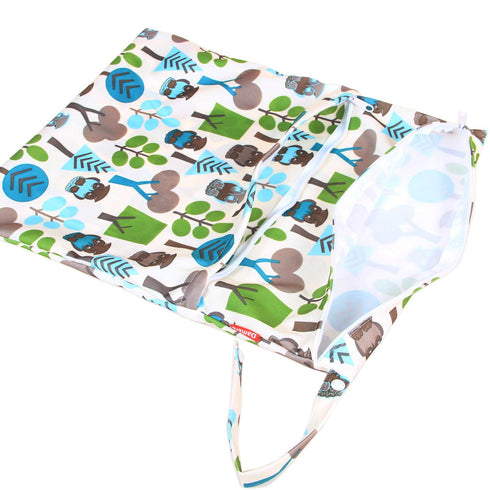 2pcs Damero Travel Wet and Dry Bag, Reusable Wet Bags Organizer with Two Zippered Pocket for Cloth Diaper, Pumping