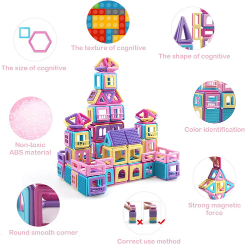 AOMIKS 199 PCS Mini Magnetic Building Blocks, 3D STEM Educational Toys for Girls & Boys, Birthday Gift for Ages 3-8