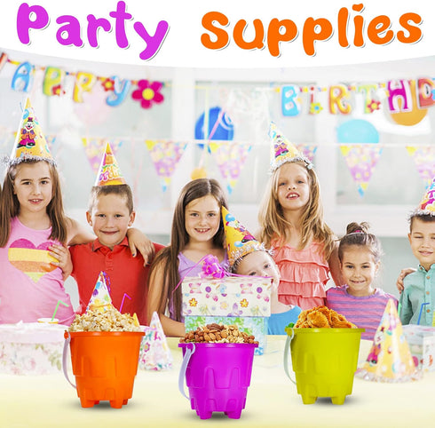 Qiuyanbo 5 Inch Set,Sand Summer Accessory24 24 Sand Castles Beach Buckets and Shovel Bucket Water Bucket for Beach Fun