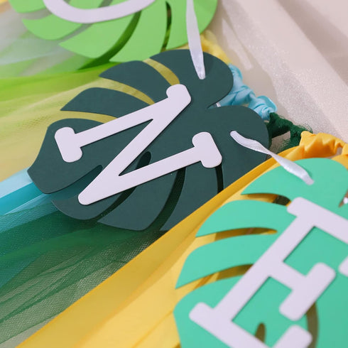 YOUAME 1st Dinosaurs One Birthday High Chair Banner Dinosaurs TuTu First Bday Party Decorations, High Chair Decor, Boy