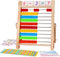 Wooden Abacus for Kids Math - Educational Counting Toy with Sticks and Number Alphabet Cards