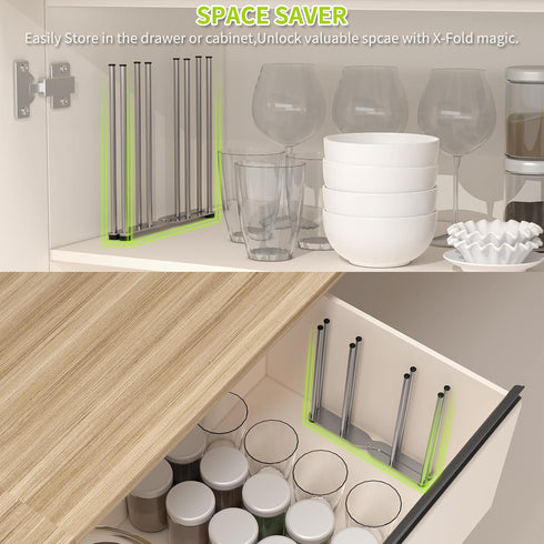 Countertop Reusable Bag & Bottle Drying Rack, Baby Bottle Drying Rack, Collapsible Cup Drying Rack for Glass, Mugs