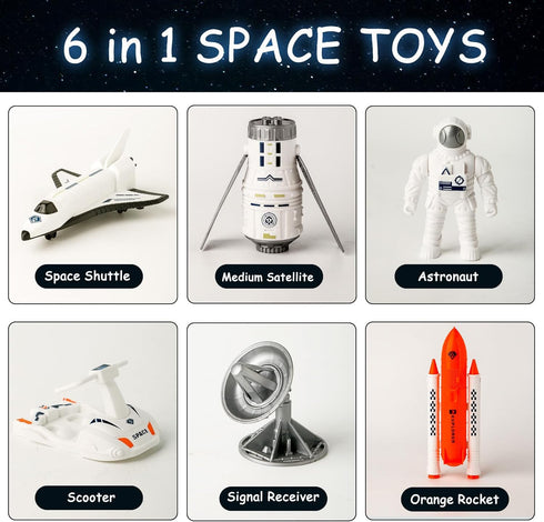 Space Exploration Shuttle Toys, Space Explorer Toy Kit with Signal Receivers, Satellites, Gift for Boys Girls