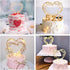 Wedding Cake Toppers Love Heart Pearl Cake Toppers with LED Light for Birthday Wedding Engagement Decorations