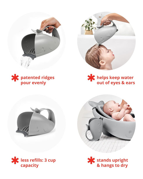 Skip Hop 3-Stage Baby Bath Tub Bundle with Tear-Free Waterfall Rinser