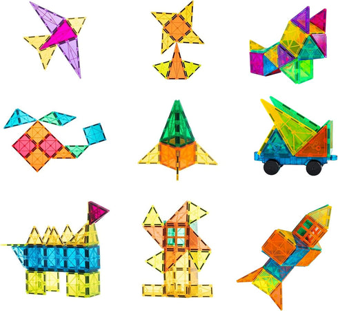 Bmag Magnetic Tiles, 100PCS Magnet Building Blocks for Kids, STEM Educational Learning Toy