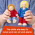 Set 6 3+ Goki Dollhouse Family - Poseable Mini Dolls for Dollhouse Accessories - Ages Wooden Figurines for Imaginative