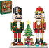 FunBuild Christmas Nutcracker Building Set with Light - 2 Soldiers, Light-Up Christmas Tree,
