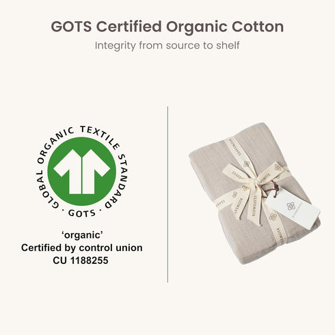 38" 24", 5 Inch Bioweaves Organic Cotton Muslin Mini Crib Sheet, GOTS Certified Fitted Mini Crib Mattress Sheet, Extra