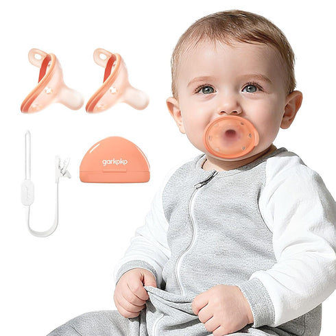 Garkoko 2-Pack Newborn Pacifiers with Clip & Case, 0-6 Months, Breastfeeding Pacifier,