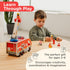 Set 3 2+ Nene Toys Wooden Fire Truck Toy FSC Fire Engine with Rotating Ladder, Magnetic Hose, Hydrant, Firefighters