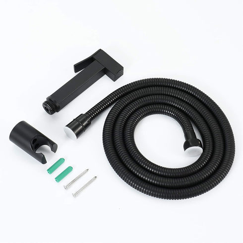 XKHLQLPEF Set Handheld Bidet Sprayer for Toilet, Black Portable Cloth Diaper Sprayer Brass Bathroom Bidet Sprayer Kit