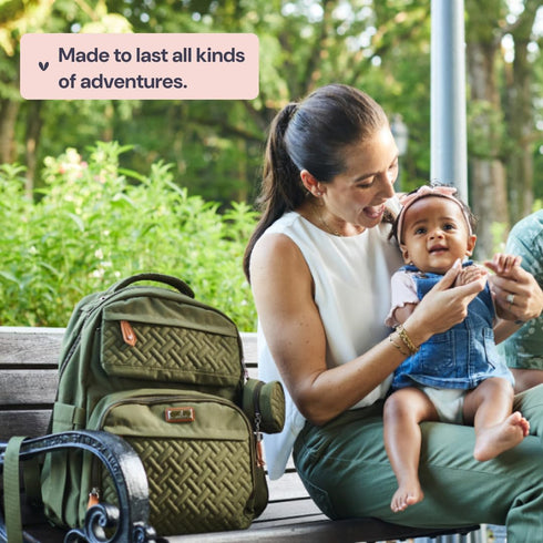 Backpack BabbleRoo Diaper Bag - Travel Large Baby Diaper Bag with Changing pad, Waterproof Baby Bags for Mom & Dad