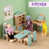 35 Set 8 1:12 Sumind Pcs Wooden Dollhouse Furniture with Family Figures, Scale Miniature Dolls House Accessories