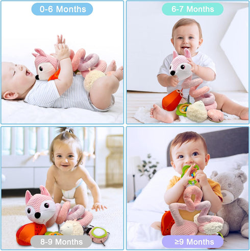 0-6 0-3 0 3 6 9 12 MONSTIME Car Seat Toys Infant Toys Months, Newborn Toys Months Brain Development for Carseat