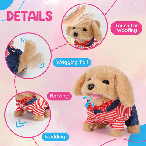 Skymetis 10 3 Toddler Toy Pcs Interactive Retriever Robot Dog Toy - Walking & Stuffed Puppy with Stethoscope for Vet
