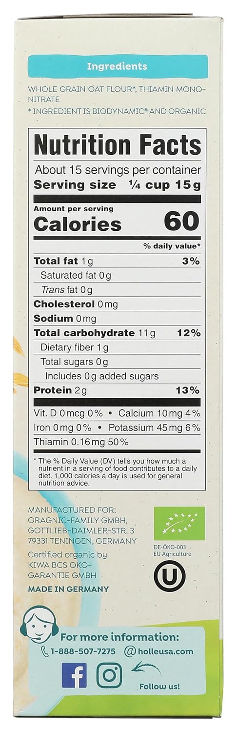 8 OZ Holle Organic Wholegrain Oat Cereal