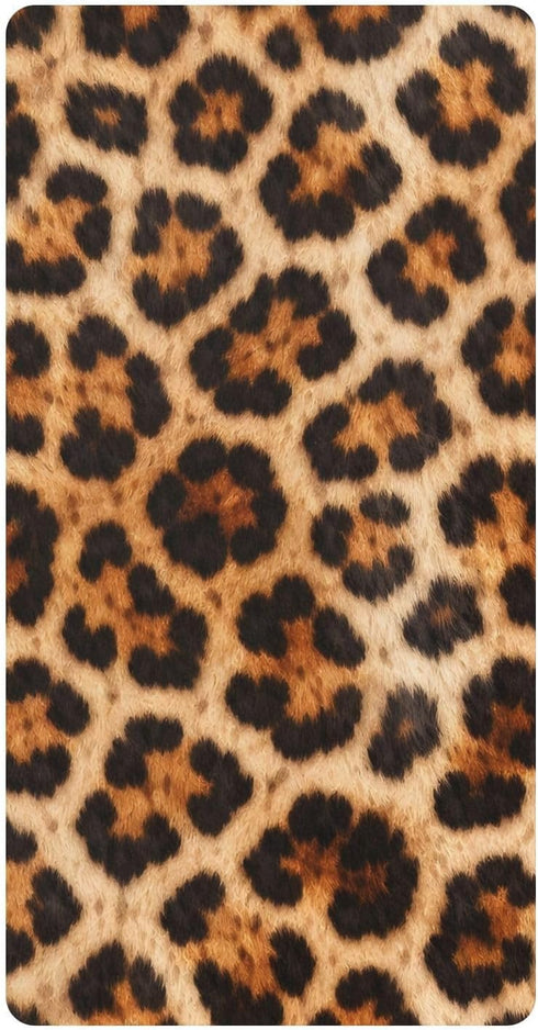 CZXW Leopard Print Brown Crib Sheets Fitted 52" x 28" Natural Cotton Soft