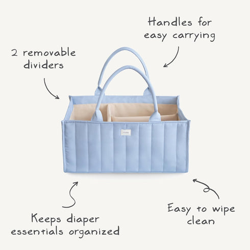 Mushie Diaper Organizer Caddy | Stylish Essentials for Newborn Changing Station (Blush)